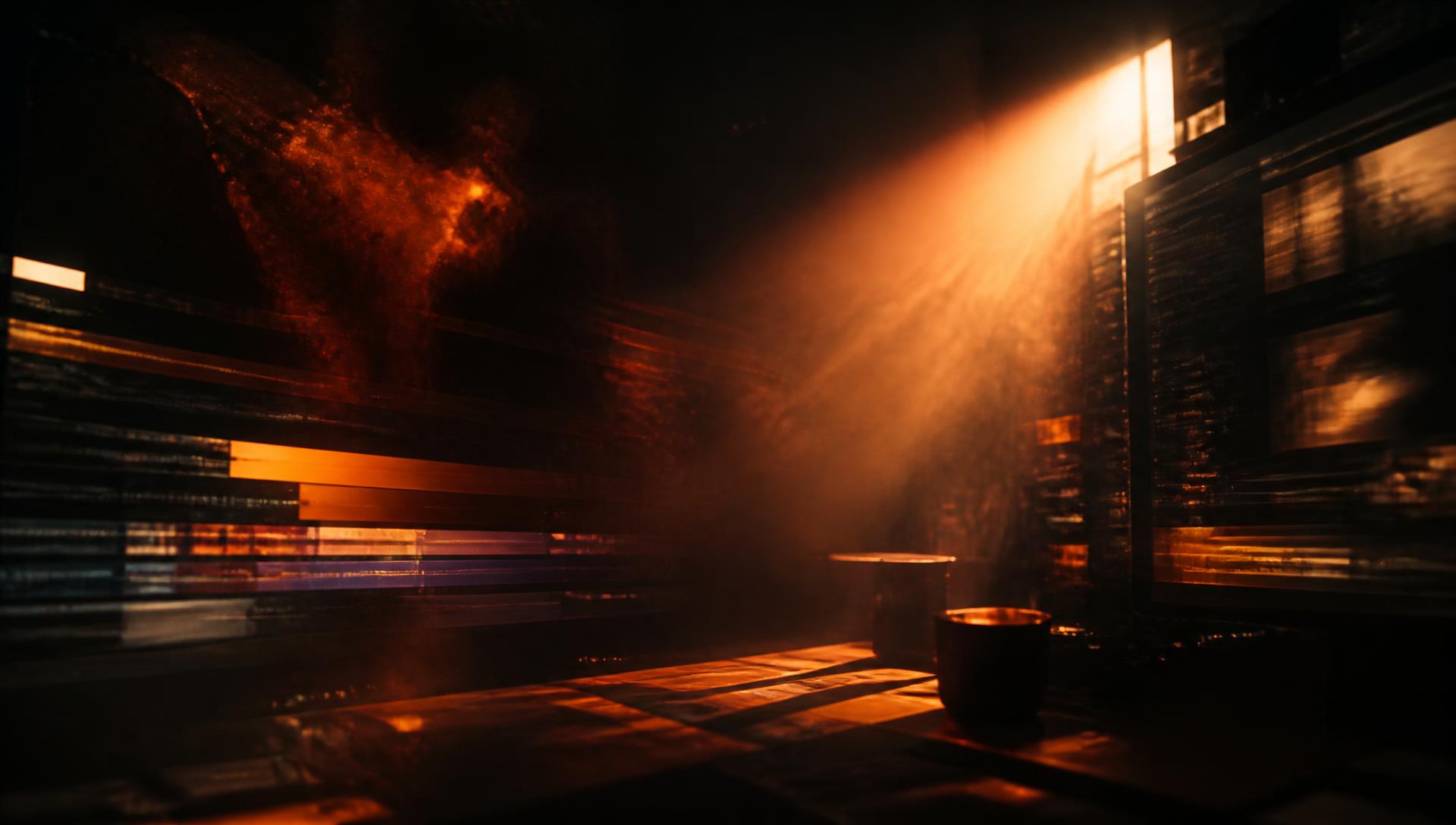 Cinematic studio light over an editing timeline
